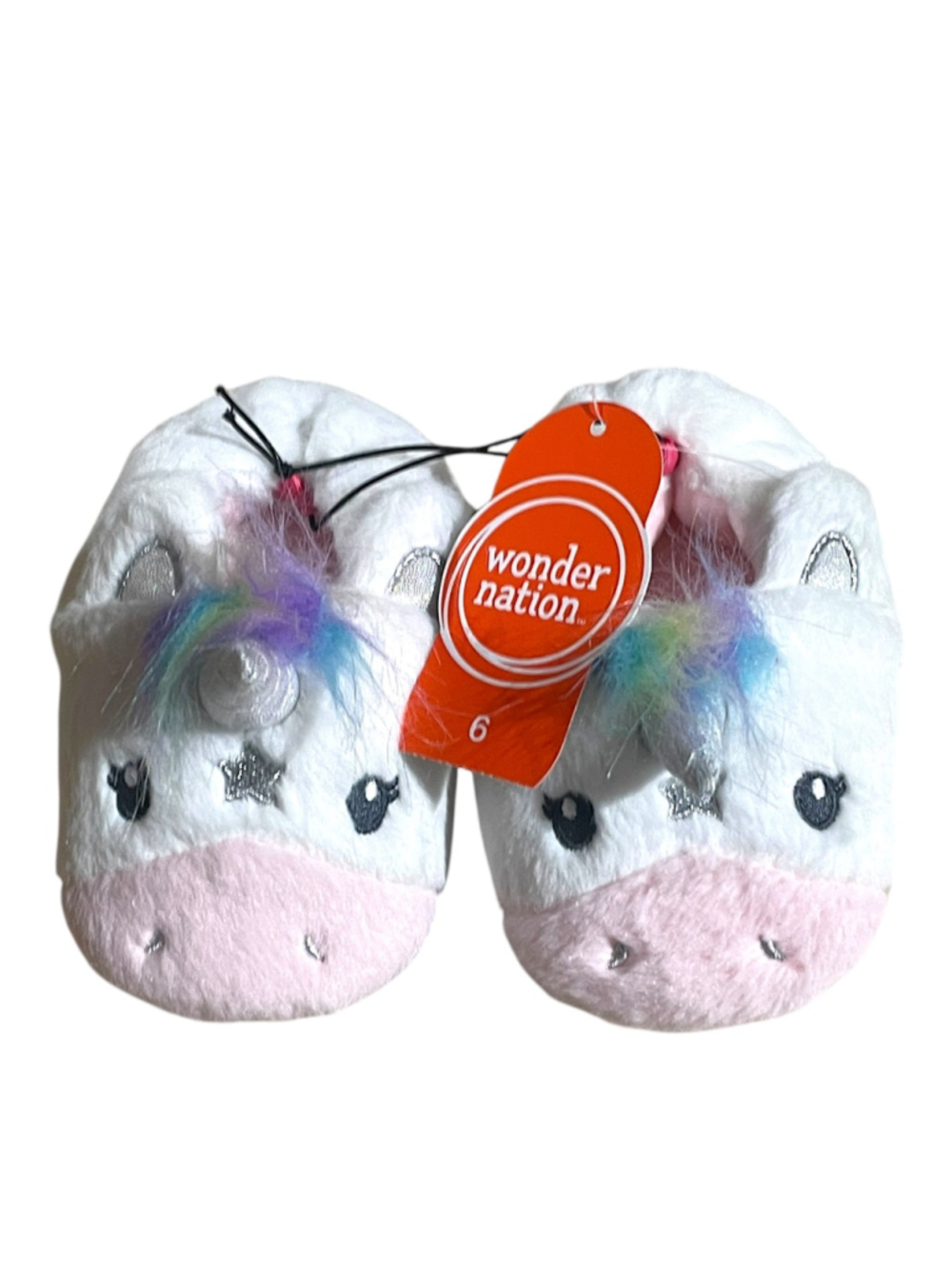 Unicorn Slippers House Shoes Infant Girls Size 6 Soft Faux Fur Non Slip Sole